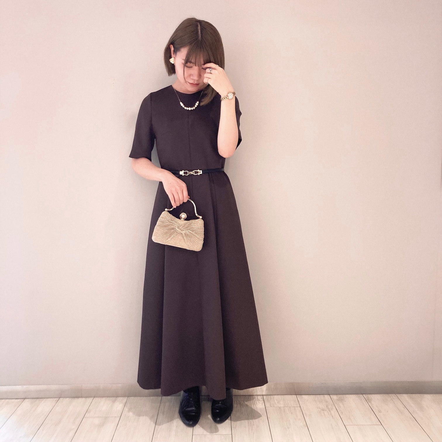 kaene (カエン) 】マットサテン美シルエットワンピース | GRAND FRONT