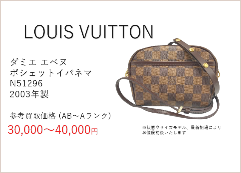 Louis Vuitton イパネマ ルイヴィトン ダミエ ポシェットイパネマ N51296 2003年製 高価