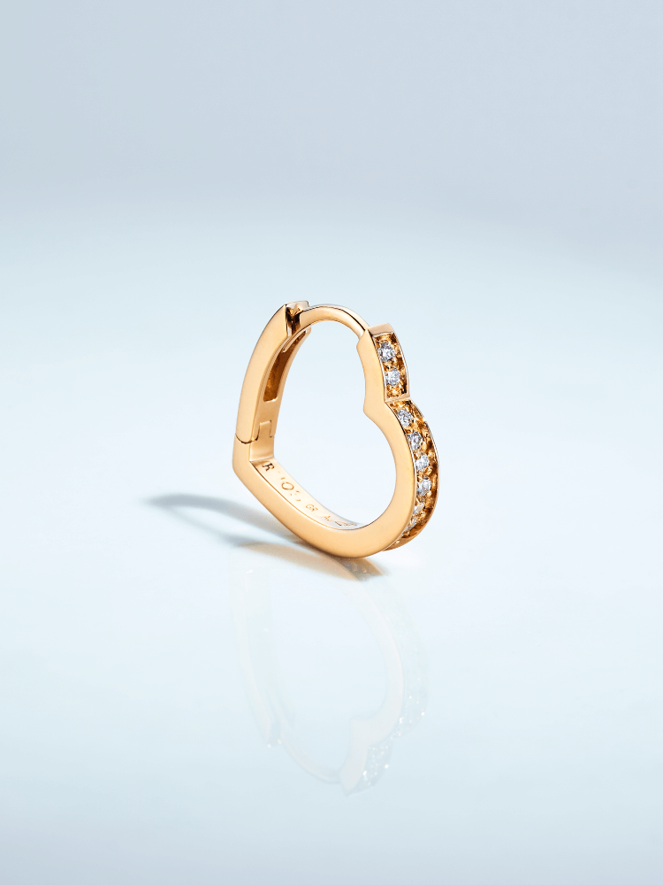 REPOSSI Antifer ハート スモール フープ ピアス（約1.5×1.2cm）