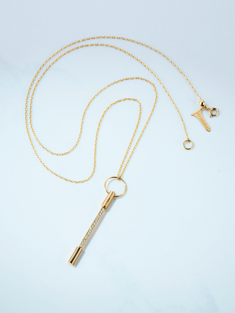 PUNCTURE ダイヤモンド ネックレス Lサイズ（約62cm〈スライドアジャスター〉、モチーフ約5.3cm）