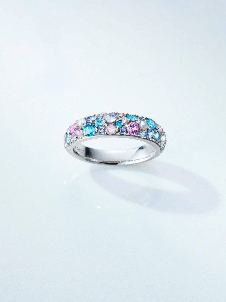 マルチカラージュエル K10/K18/PTパヴェリング・スノールナブーケ（6～16号）