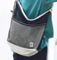 Mesh Drawcord Shoulder Bag