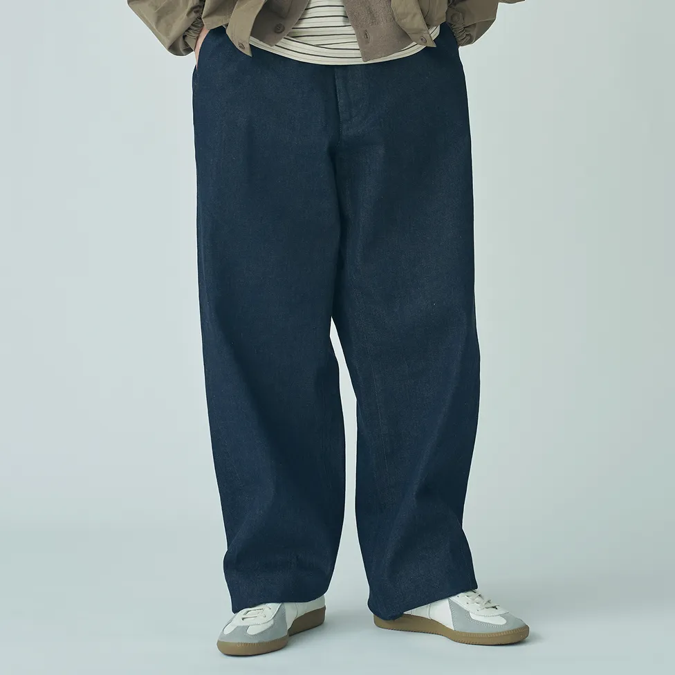 コットンドライツイル ワイドカーブパンツ オーシバル