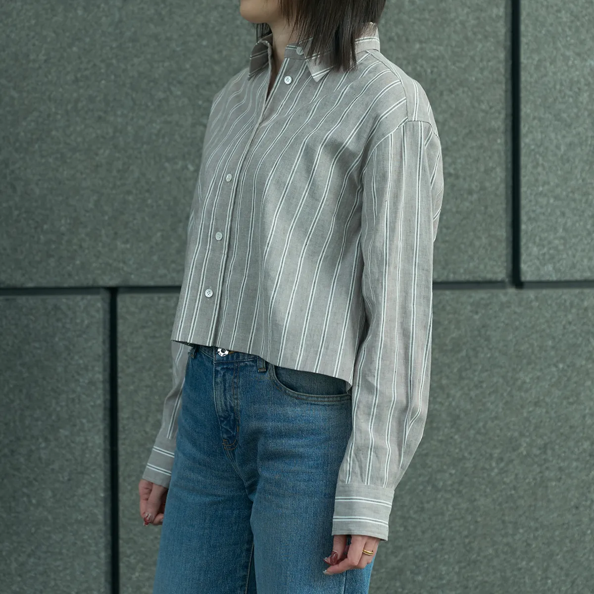 先染めストライプシャツ オスロー