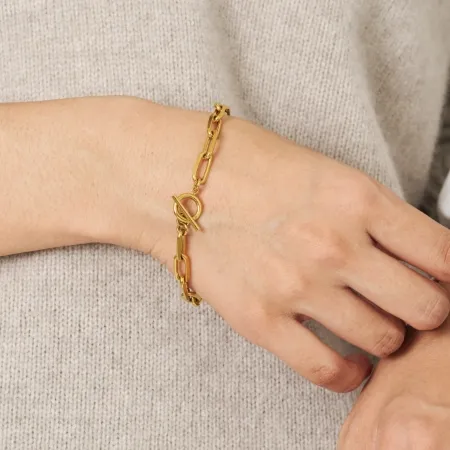 ブレスレット ロングレクタングルチェーン 18cm