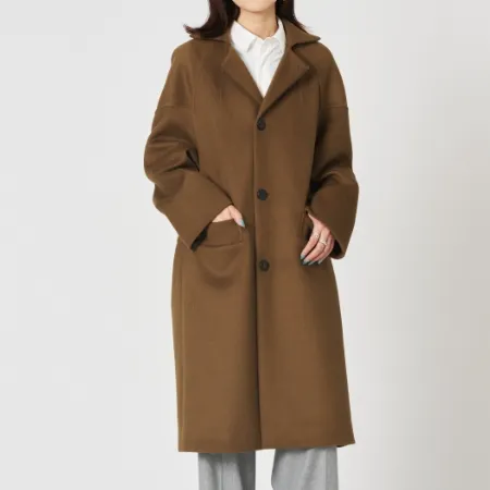 ウールダブルフェイスオーバルロングコート