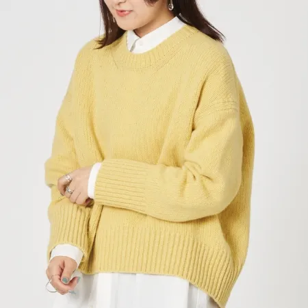 ファインウールクルーネックプルオーバー