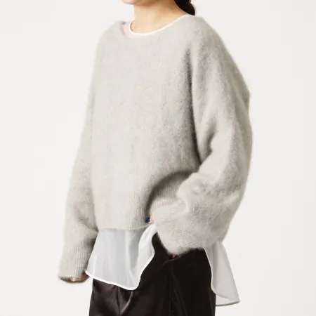 ファーボートネックプルオーバー