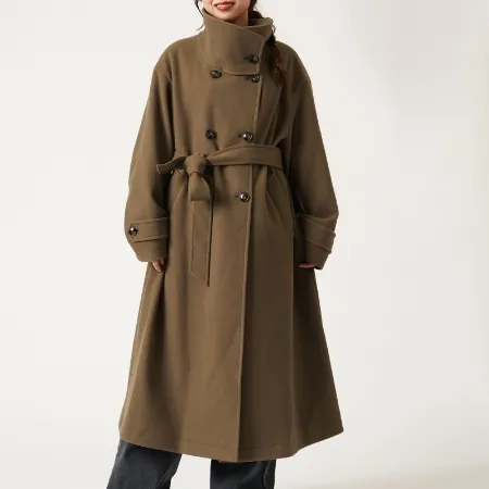 スタンドカラーロングコート