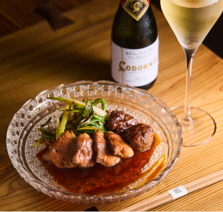 河内鴨 蕎麦 スタンド 藤乃